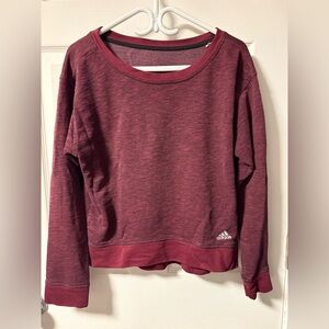 adidas Heathered Burgundy Pullover Sweatshirt
